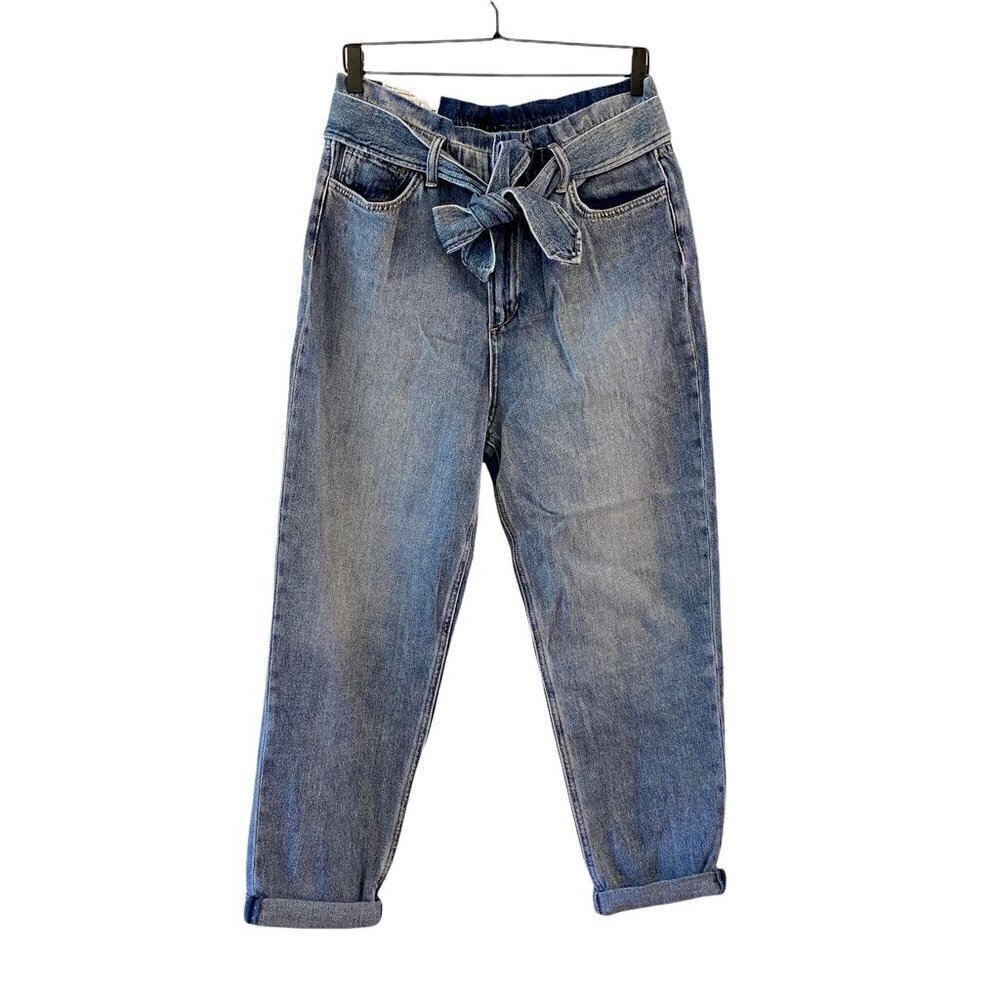 Joe's Womens The Brinkley Paperbag Jeans Blue Pockets Belted High Rise 30 New